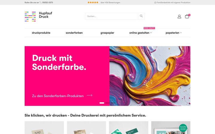 Snímek obrazovky hupfauf-druck.de