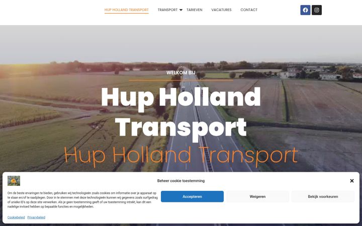 Screenshot of hupholland-transport.eu