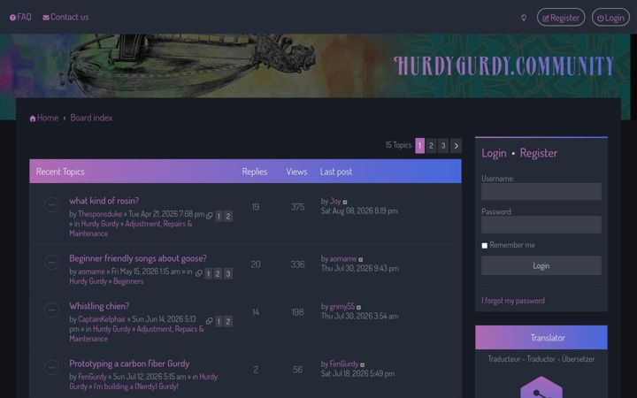 Screenshot of hurdygurdy.community