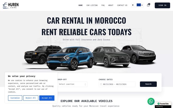 Screenshot of hurencars.com