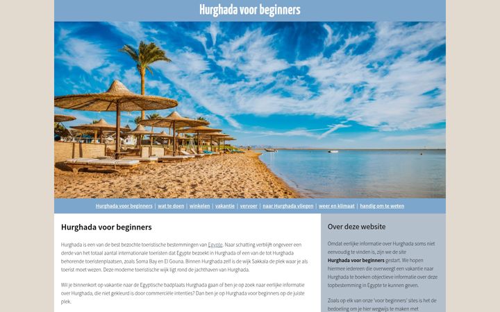 Screenshot of hurghadavoorbeginners.nl