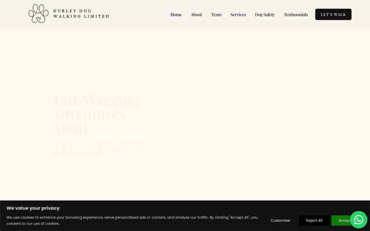 Screenshot of hurleydogwalking.co.uk