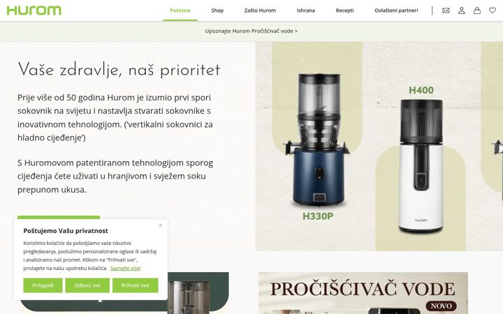Screenshot of hurom.ba
