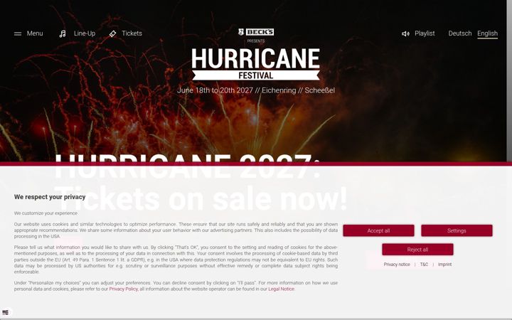 Screenshot of hurricane.de