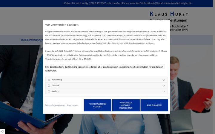 Screenshot of hurst-buerodienstleistungen.de