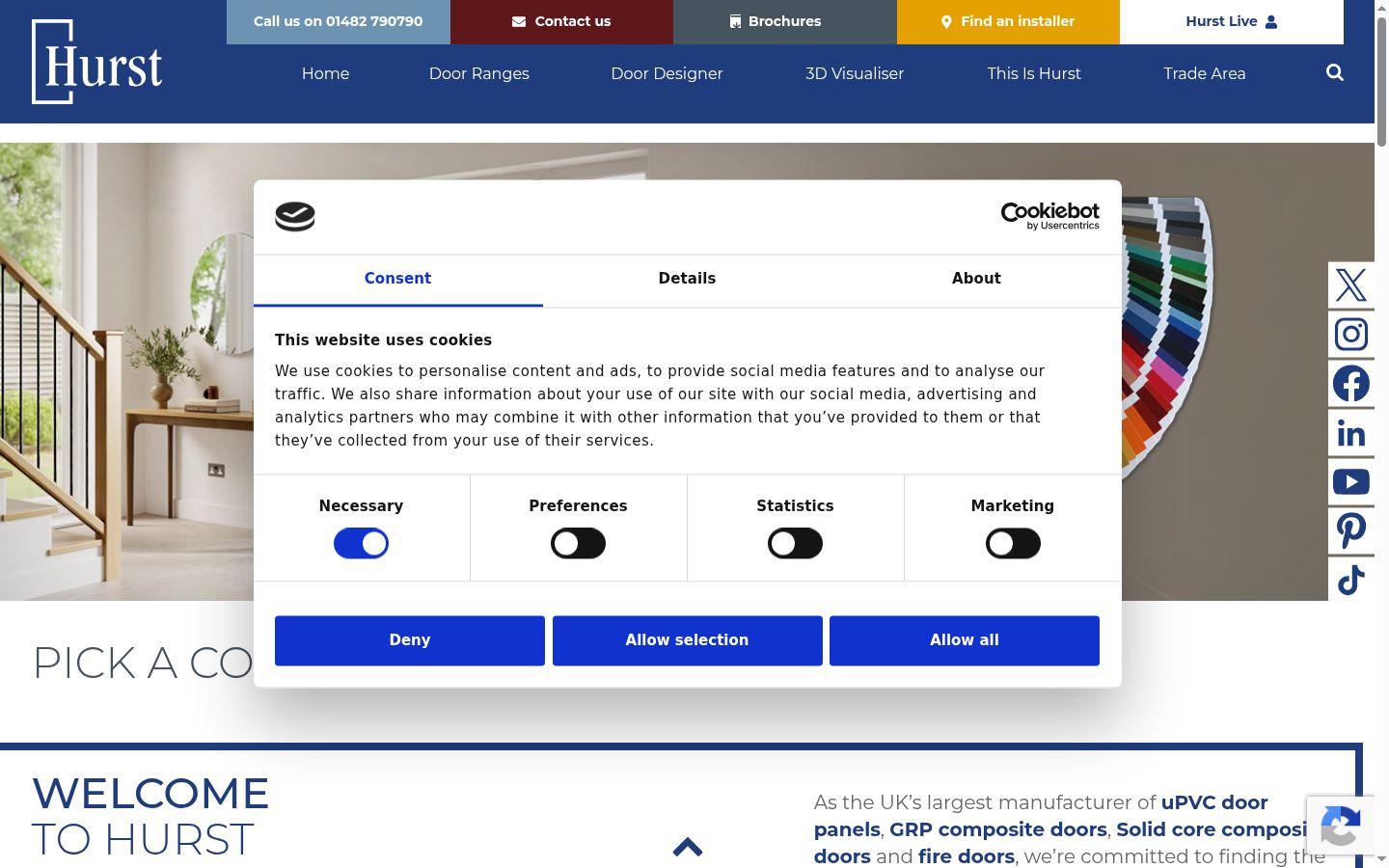 Screenshot des Einwilligungsbanners vor jeglicher Interaktion
