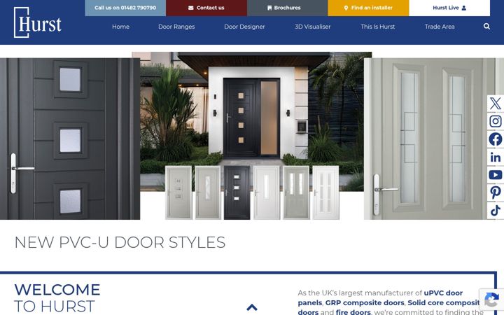 Screenshot of hurstdoors.co.uk