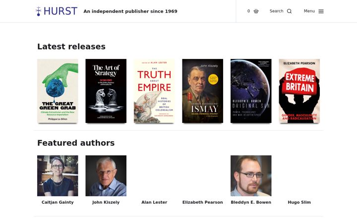 Screenshot of hurstpublishers.com