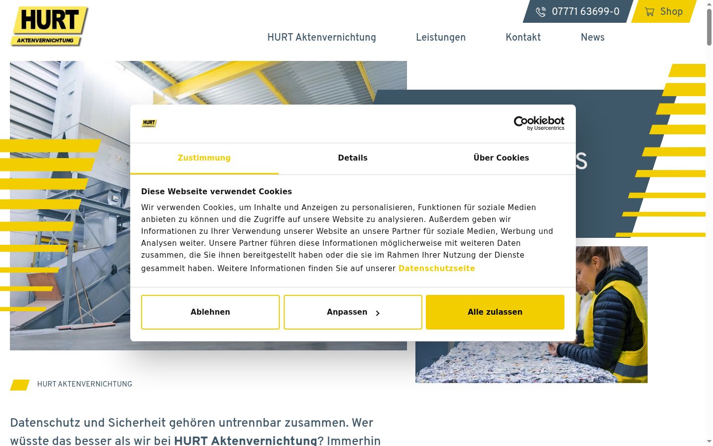 Skärmbild av samtyckesbannern som visades före någon interaktion