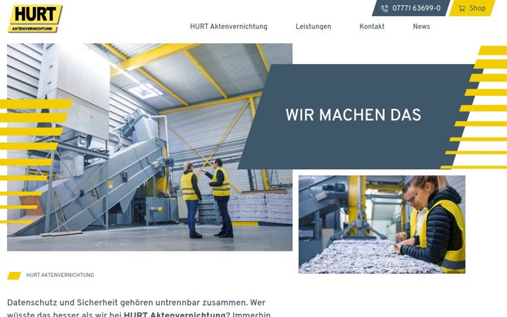 Screenshot of hurt-aktenvernichtung.eu