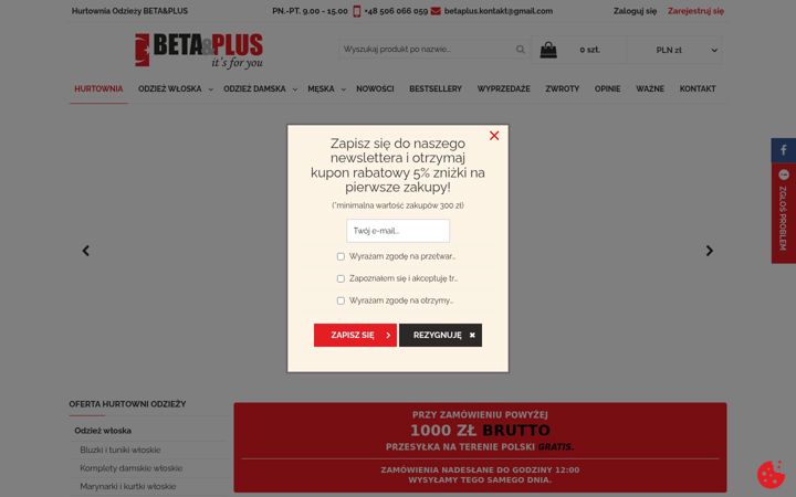 Screenshot of hurt-odziez.pl