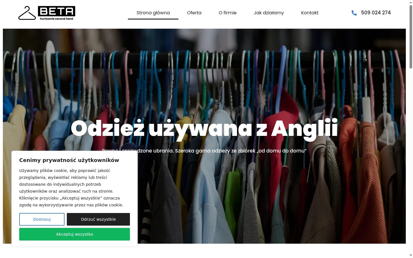 Zrzut ekranu banera zgody wyświetlanego przed jakąkolwiek interakcją