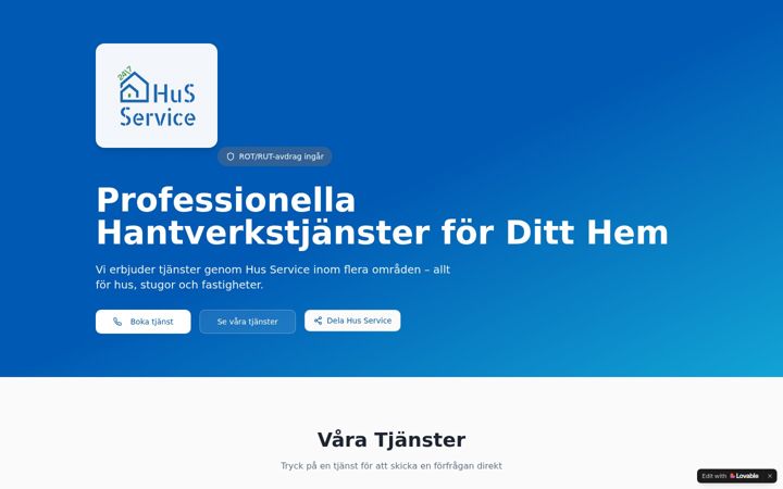 Screenshot of hus-service.se