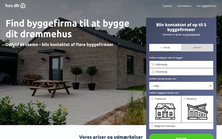 Screenshot of hus.dk