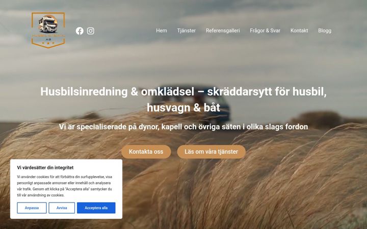 Screenshot of husbiltextil.se