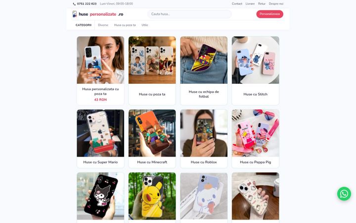 Screenshot of husepersonalizate.ro