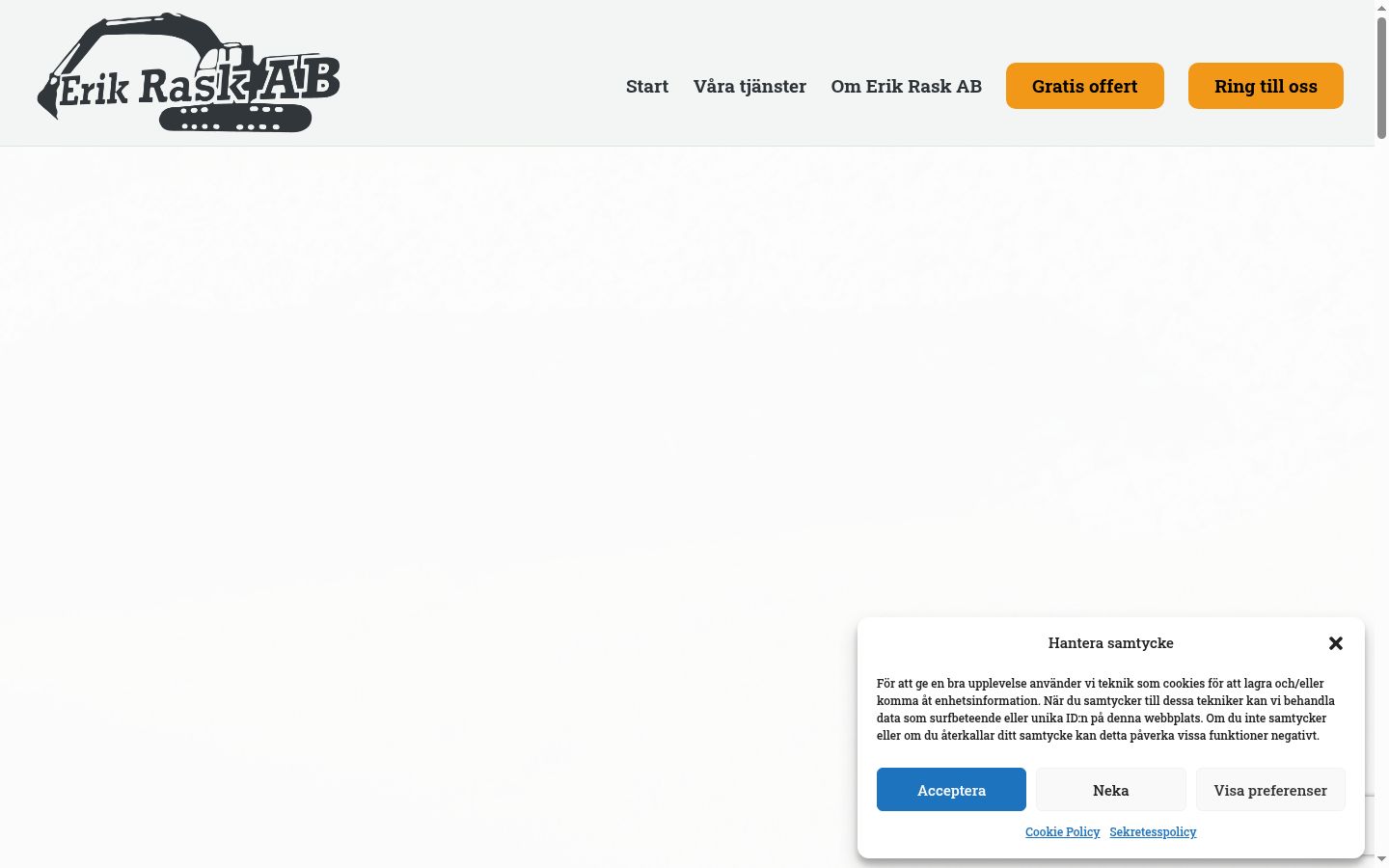 Screenshot del banner di consenso mostrato prima di qualsiasi interazione