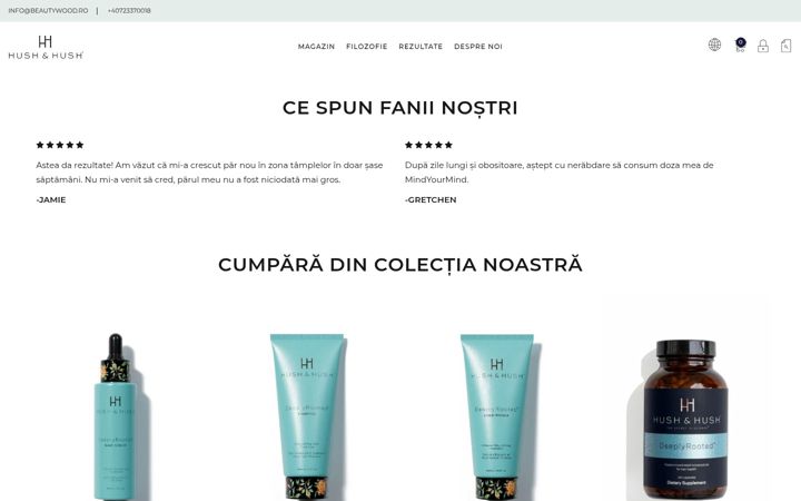 Screenshot of hushandhush.com.ro