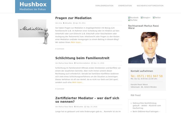 Screenshot of hushbox.de