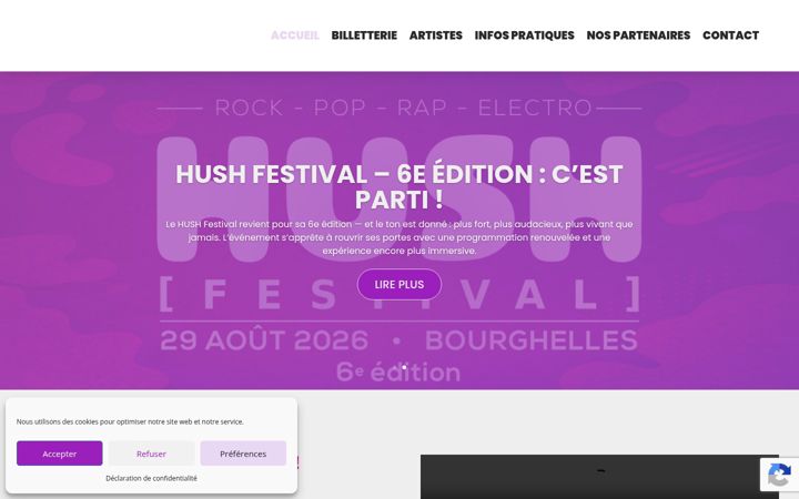 Screenshot of hushfestival.fr