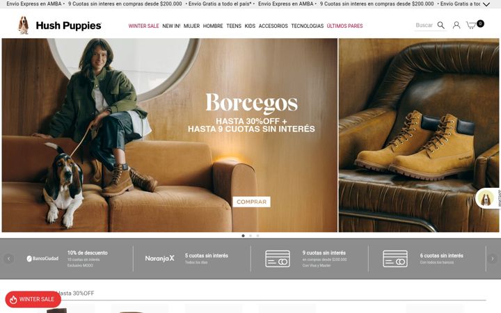 Screenshot of hushpuppies.com.ar