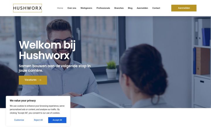 Screenshot of hushworx.nl