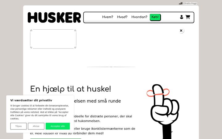 Screenshot of husker.dk