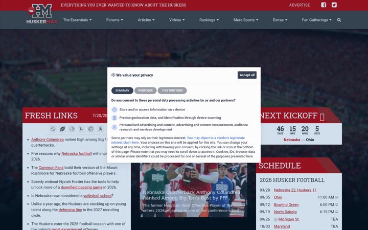 Screenshot of huskermax.com