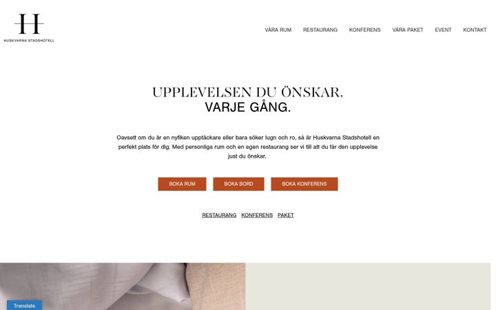 Screenshot of huskvarnastadshotell.se