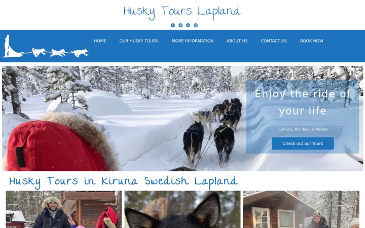 Screenshot of huskytours.com