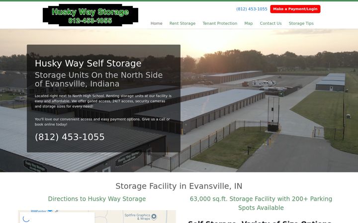Screenshot of huskywaystorage.com
