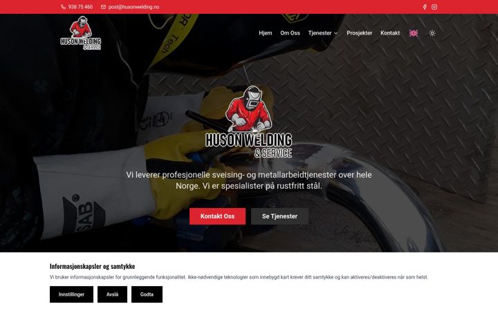 Screenshot of husonwelding.no