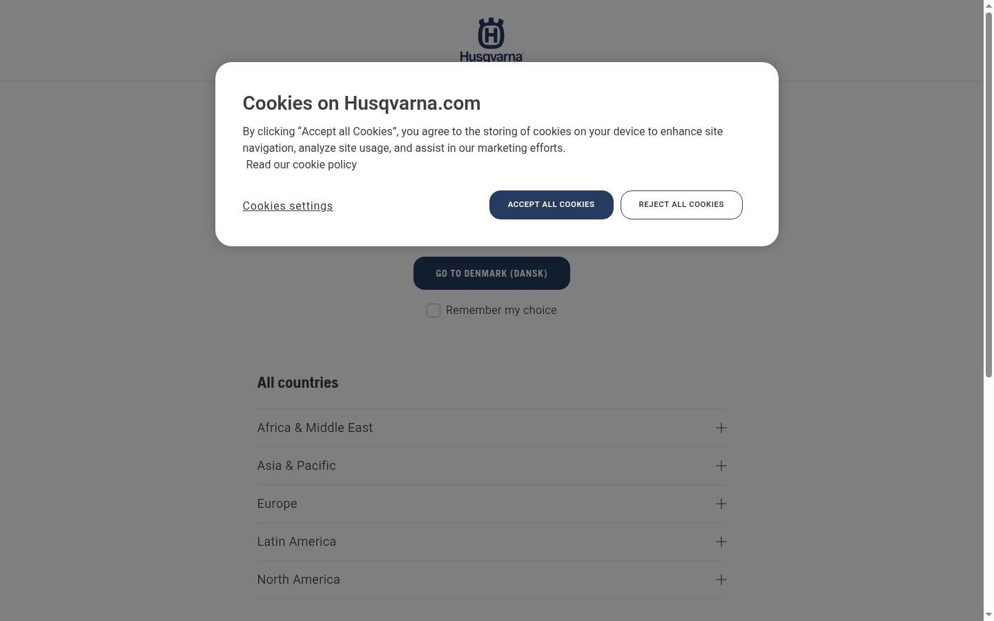 Screenshot del banner di consenso mostrato prima di qualsiasi interazione