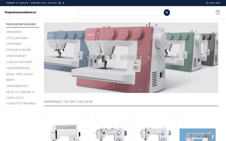 Screenshot of husqvarnasymaskiner.no