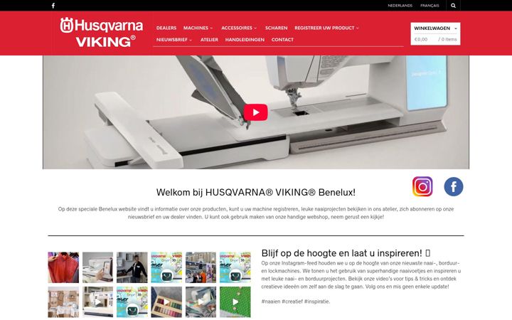 Screenshot of husqvarnavikingbenelux.com