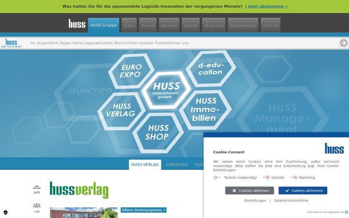 Screenshot of huss.de