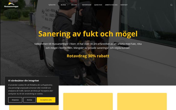 Screenshot of hussaneringarinorr.se