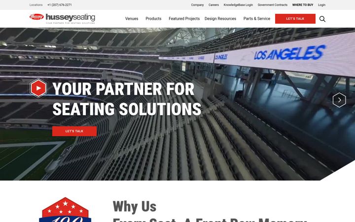 Screenshot of husseyseating.com