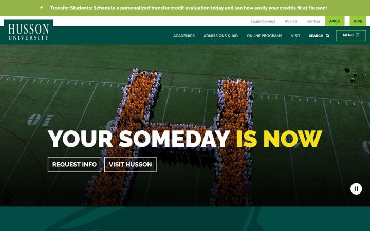 Screenshot of husson.edu