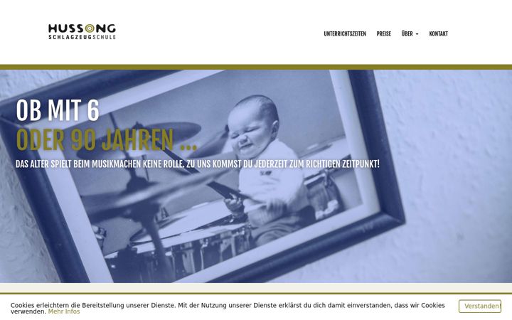 Screenshot of hussong-schlagzeugschule.de