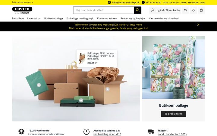 Screenshot of husted-emballage.dk