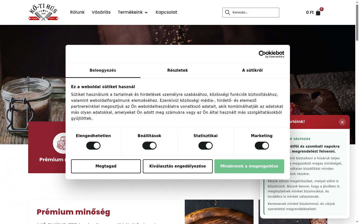 Snímek obrazovky baneru souhlasu zobrazeného před jakoukoli interakcí
