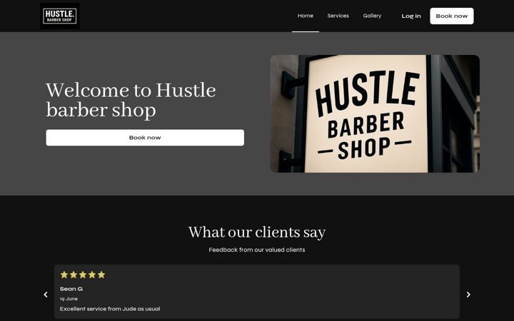 Screenshot of hustlebarbershop.co.uk