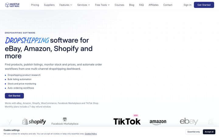 Screenshot of hustlegotreal.com