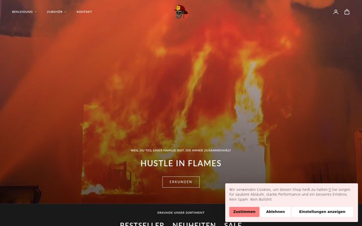 Screenshot του hustleinflames.de