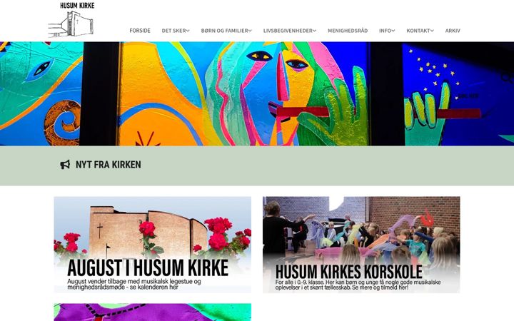 Screenshot of husumkirke.dk