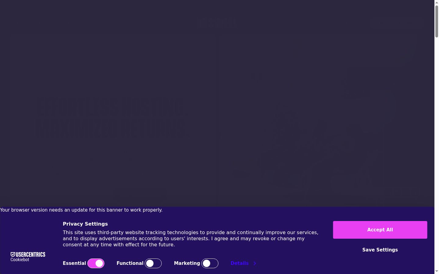 Screenshot tal-banner tal-kunsens muri qabel kwalunkwe interazzjoni