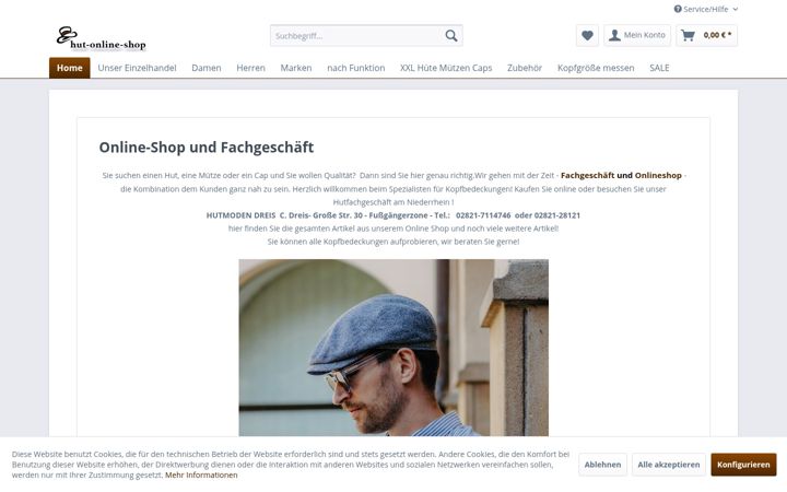 Screenshot of hut-online-shop.de