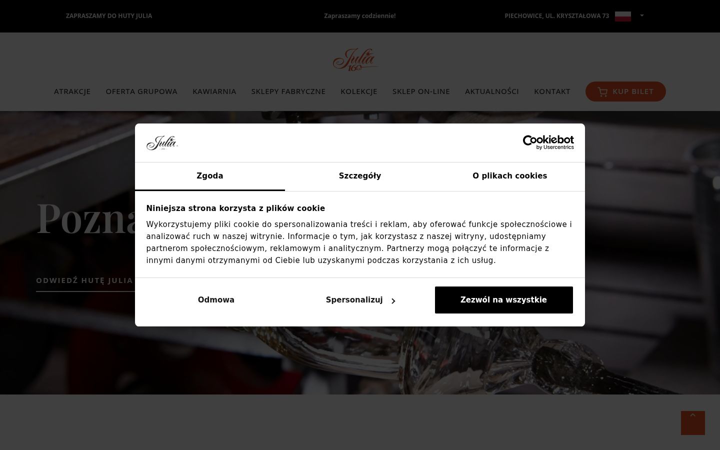 Snímek obrazovky baneru souhlasu zobrazeného před jakoukoli interakcí