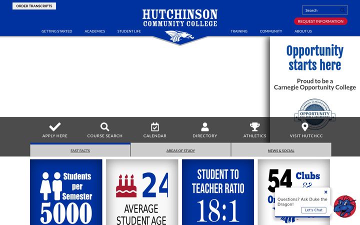Screenshot of hutchcc.edu